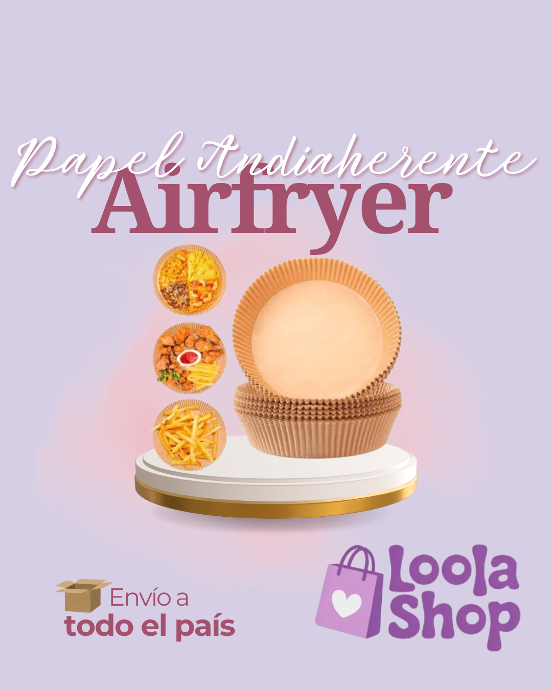 Papel Andiaherente Airfryer Pack De 50